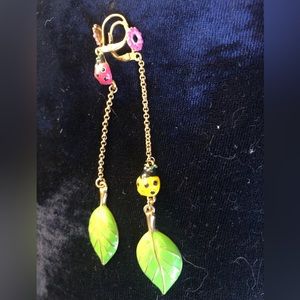 Ladybug and Leif Betsey Johnson, dangle earrings